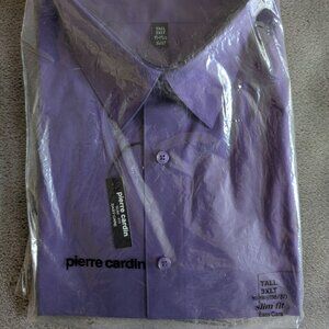 Pierre Cardin Men's Dress Shirt - Neck Size:19-19.5  Sleeve Length: 36/37 Purple